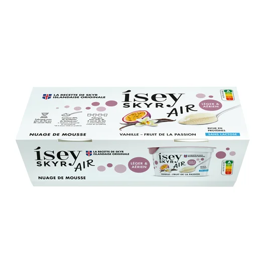 Skyr nuage de mousse vanille et fruit de la passion