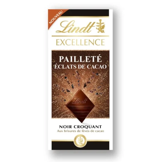 Tablette de chocolat noir éclat de fèves de cacao