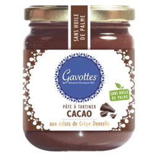Pâte à tartiner cacao aux éclats de crêpe Dentelle
