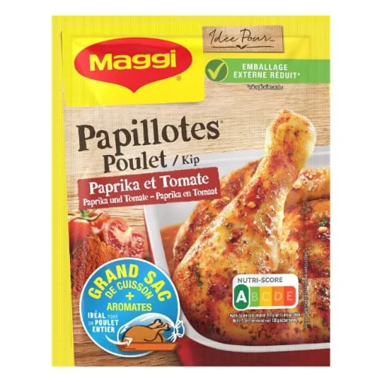 Papillotes poulet paprika tomate
