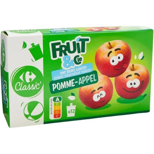 Compotes pomme sans sucres ajoutés