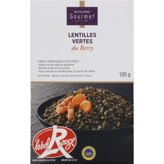Lentilles vertes du Berry Label rouge