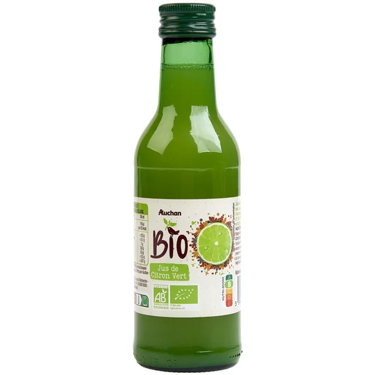 Jus de citron vert bouteille en verre
