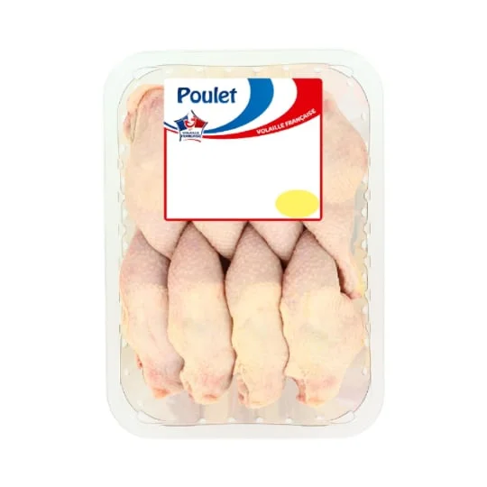 Cuisses de poulet blanc avec partie de dos