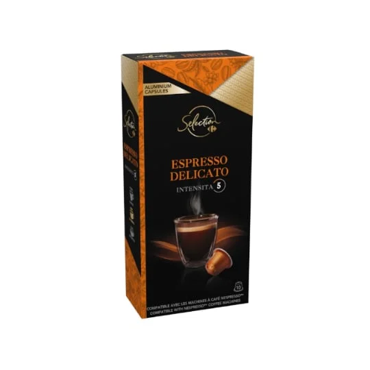 Café capsules Espresso Compatibles Nespresso Delicato