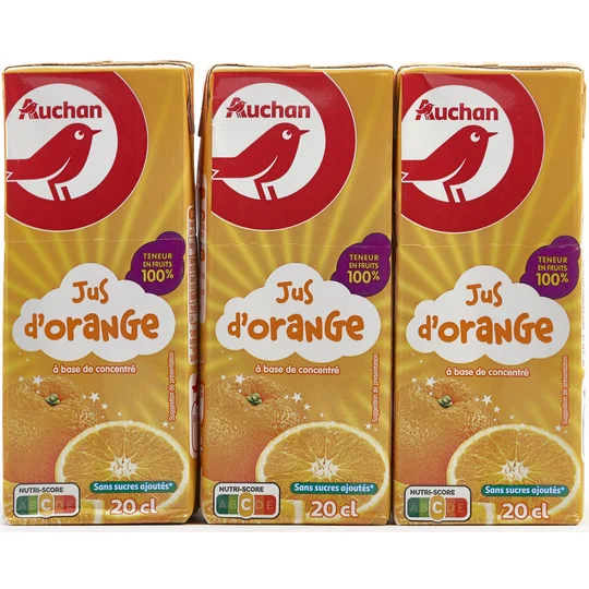 Jus d'orange à base de concentré briquettes