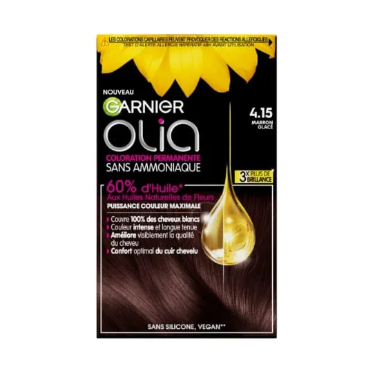 Coloration Cheveux Permanente Sans Amoniaque 4.15 Marron Glacé