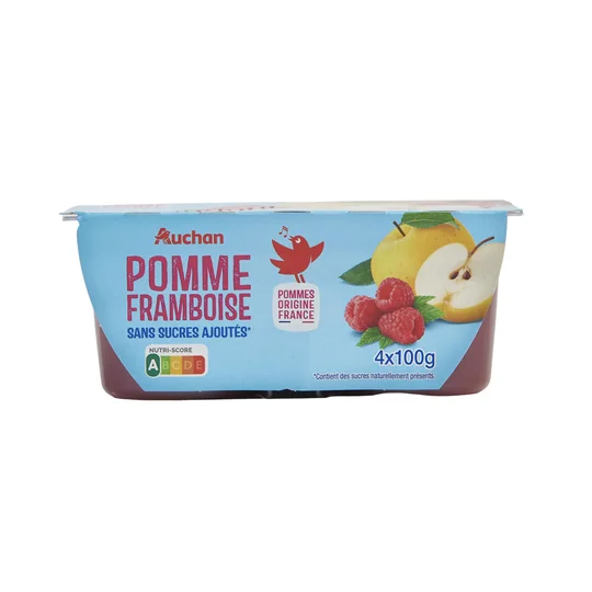 Coupelles pomme framboise sans sucres ajoutés