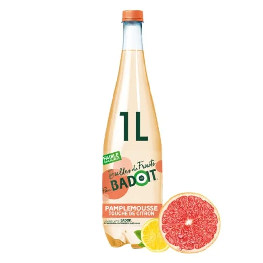 Eau gazeuse Bulles de fruits aromatisée pamplemousse citron vert