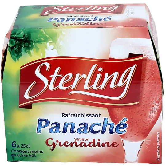 Panaché aromatisé grenadine moins de 0,5% d'alcool bouteilles
