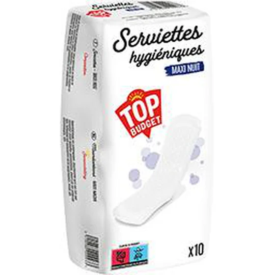Serviettes hygiéniques maxi nuit