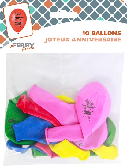Lot de 10 ballons d'anniversaire