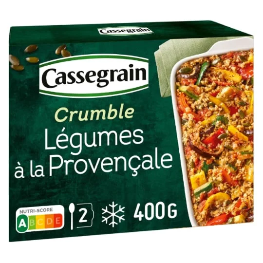 Légumes cuisinés à la provençale et crumble