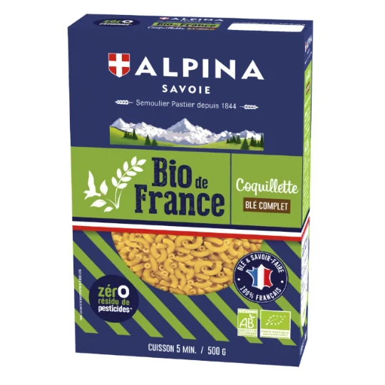 Pâtes bio coquillettes blé complet