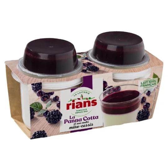 Desserts Panna Cotta et coulis mure cassis