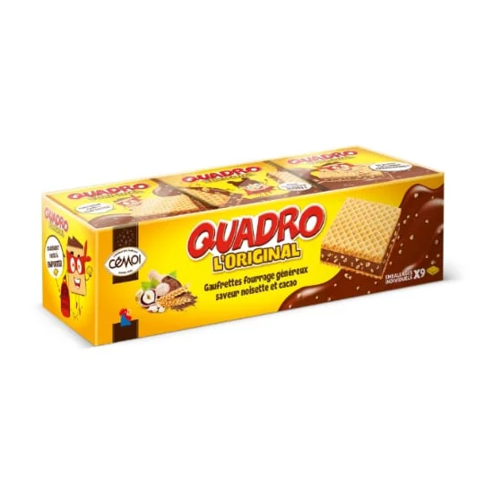 Biscuits gaufrettes praliné Quadro