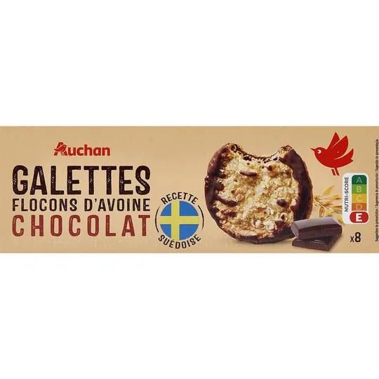 Galettes suédoise aux flocons d'avoine et chocolat