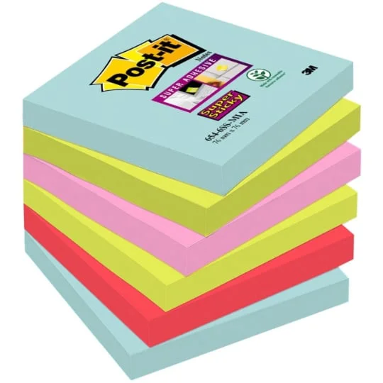 Bloc notes repositionnable Super Sticky Miami 76x76 mm