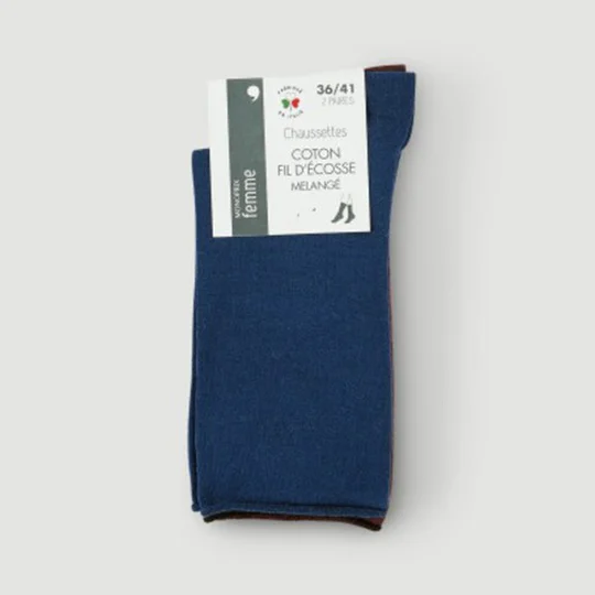 Lot 2 Chaussettes Fil D'Écosse, Rose Vert Clair Taille Unique