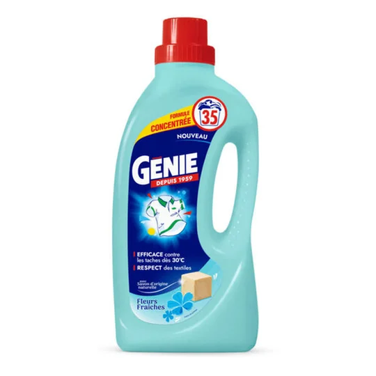 Genie Lessive Liquide Formule Concentrée Fleurs Fraîches