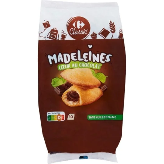 Madeleines coeur chocolat