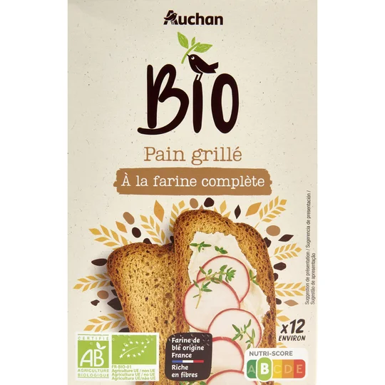 Pain grillé à la farine complète