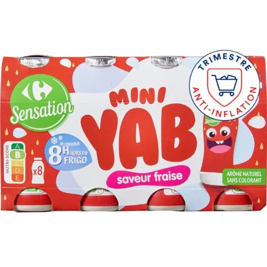 Yaourts à boire saveur fraise