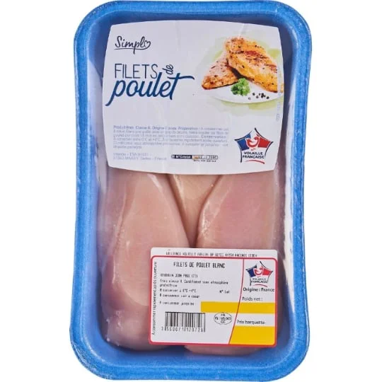 Filets de poulet blanc