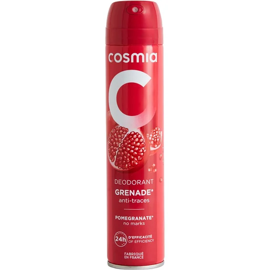 Déodorant spray 24h à la grenade anti-traces