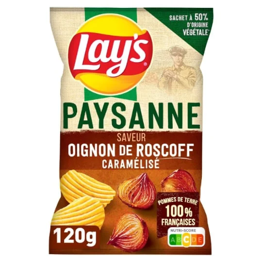 Chips recette paysanne saveur oignons de Roscoff caramélisés