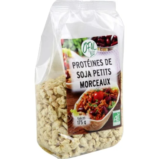 Protéines de soja bio petits morceaux