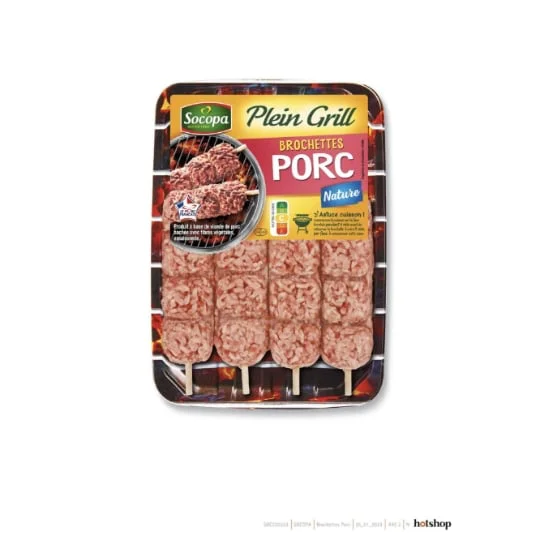 Brochettes de porc nature