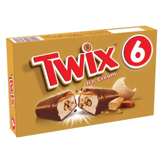 Glaces barres glacées biscuit enrobées de chocolat et caramel