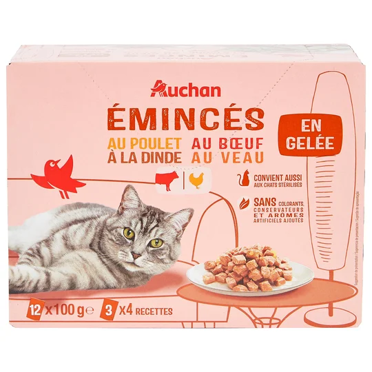 Emincés en gelée viandes pour chat