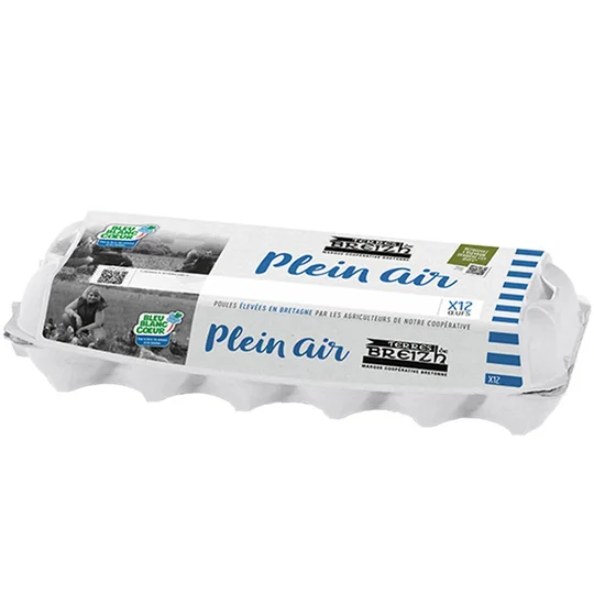 Oeufs de poules élevées en plein air Blanc Bleu Coeur