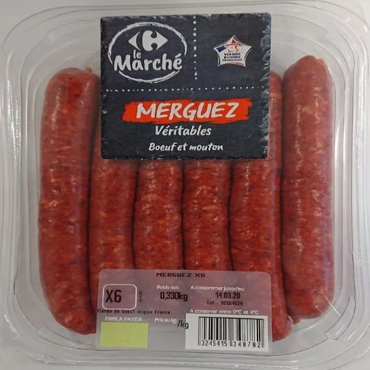Merguez boeuf et mouton