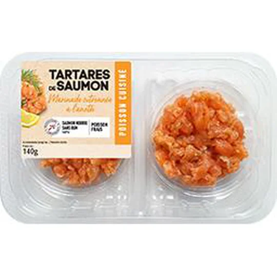 Tartare de saumon marinade citronnée à l'aneth