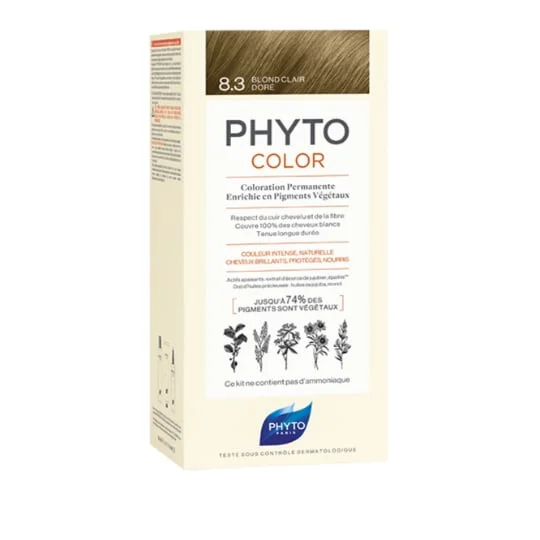 Coloration cheveux blond clair doré 8.3
