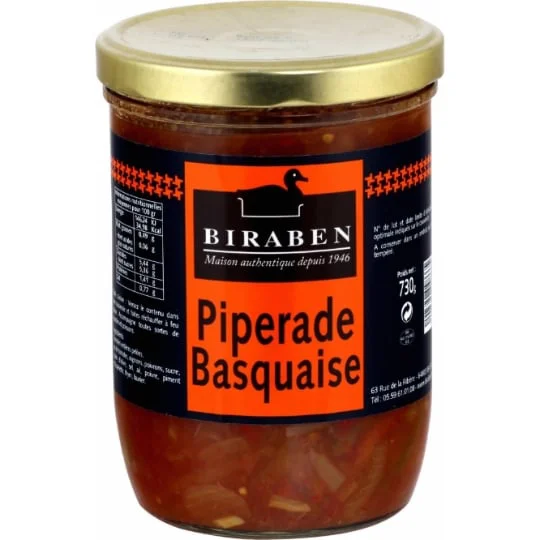 Plat cuisiné piperade basquaise