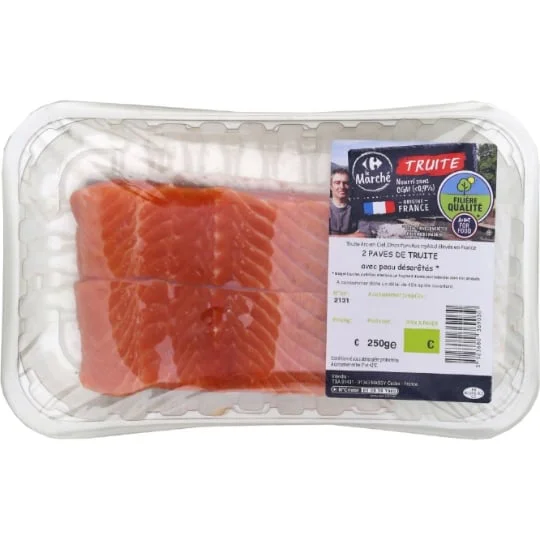 Pavés de truite avec peau désarêtés