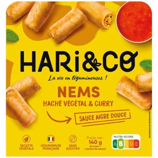 Nems Haché Végétal et Curry, Sauce Aigre Douce