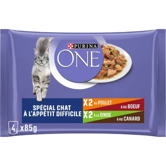 Pâtée pour chat adulte en Sauce Poulet, BOeuf et Haricots Verts