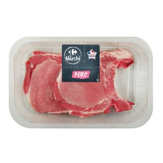 Viande de porc : côtes premières avec os à griller