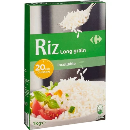 Riz long grain incollable