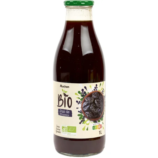Pur jus de pruneau bouteille verre