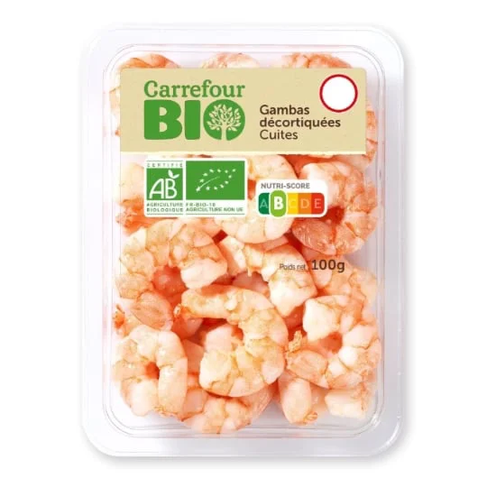Gambas bio décortiquées cuites