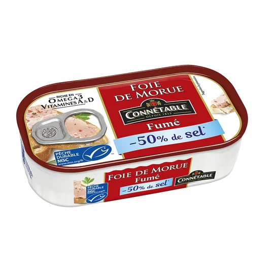 Foie de morue MSC fumé au bois de hêtre
