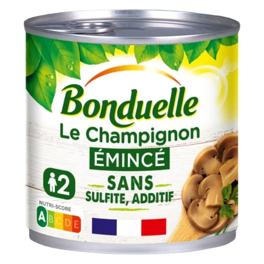 Champignons émincés sans sulfite et sans additif