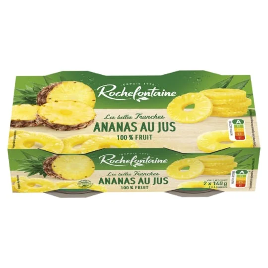 Fruit en sirop ananas en tranches au jus sans sucre