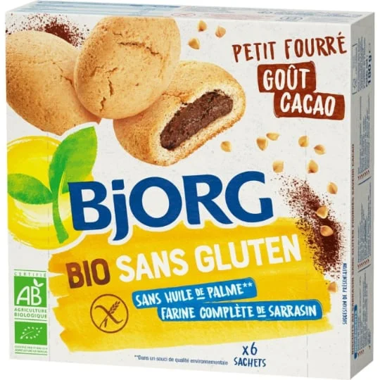Biscuits fourrés cacao sans gluten bio